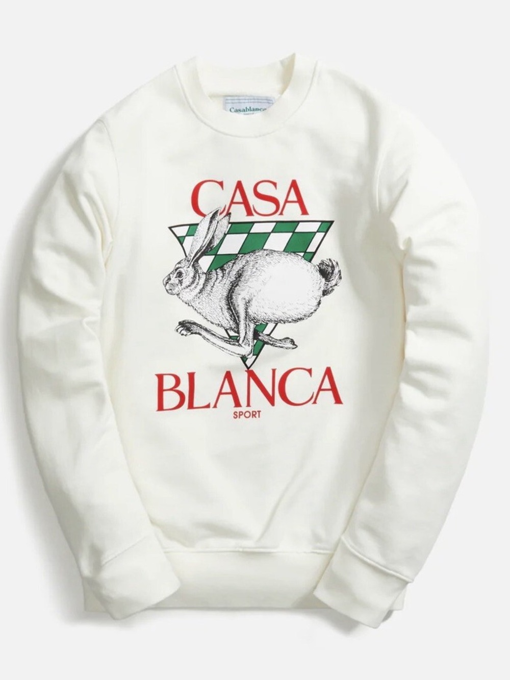 Casablanca Men’s Off White Sport Bunny Crewneck Sweatshirt AW21 Size Medium
